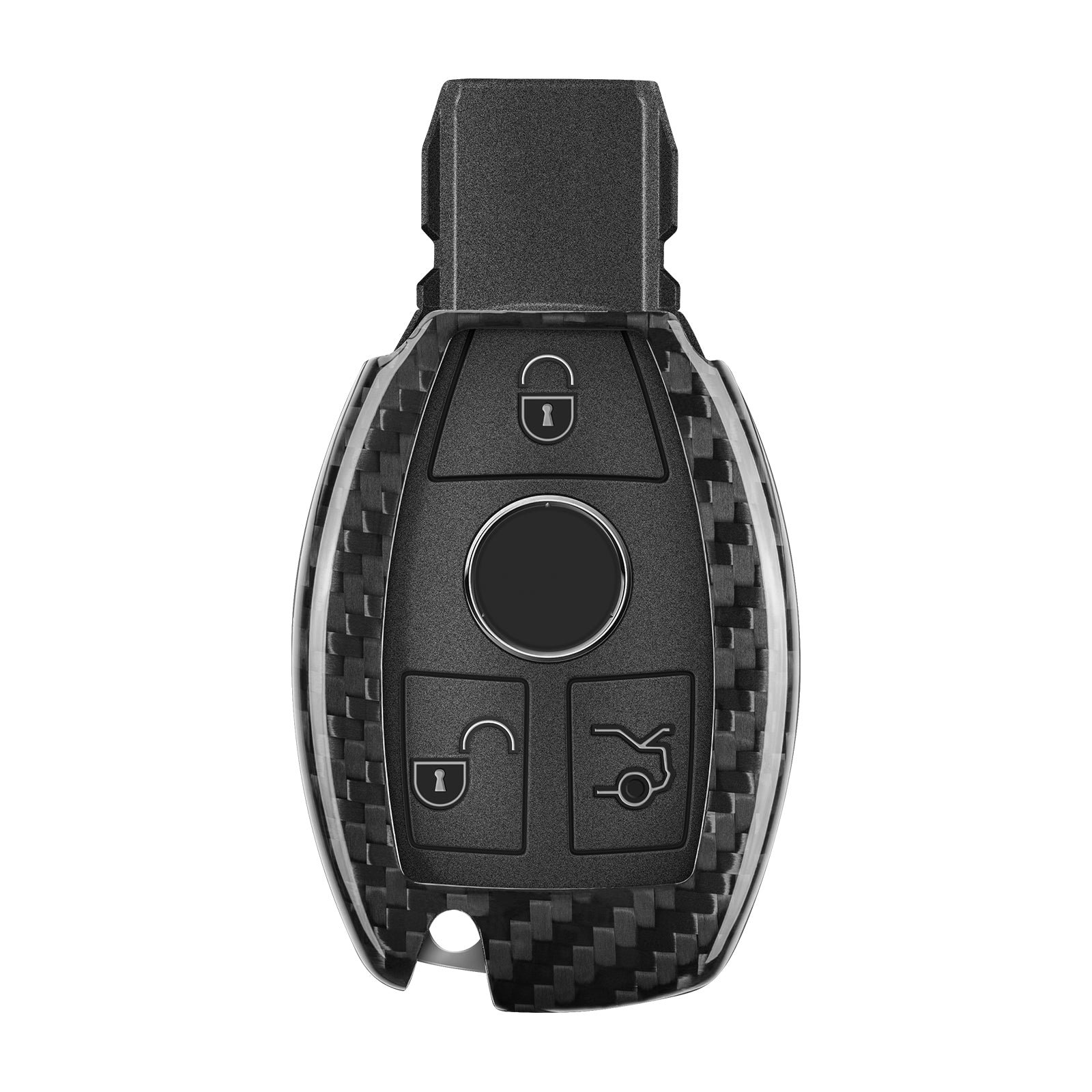 Autoschlüssel Hülle aus Carbon - passend für Mercedes-Benz A-, B-, C-, E-, S-Klasse, CLA, CLS, Bj. 2011-2019