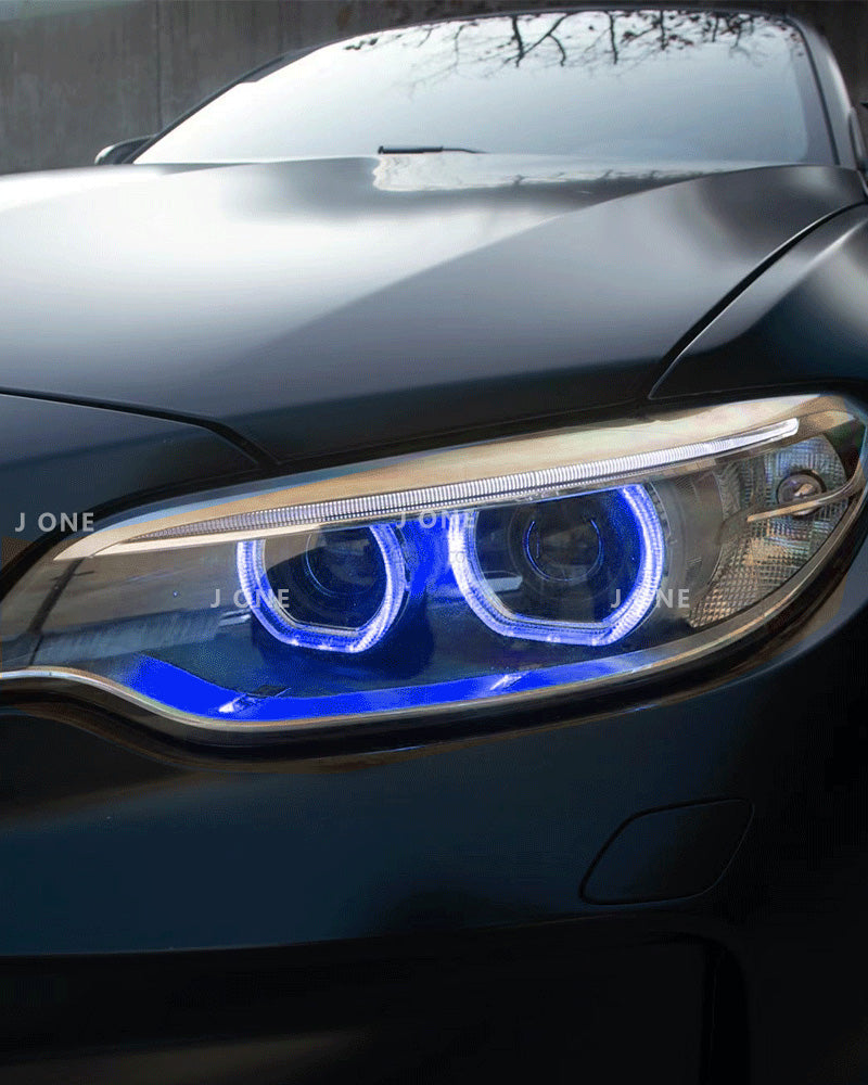 Motorsport Style RGB Tagfahrlichter – BMW 2er F22/F23 LCI & M2 F87 LCI (LED) – Mehrfarbig, App‑Steuerung via Bluetooth
