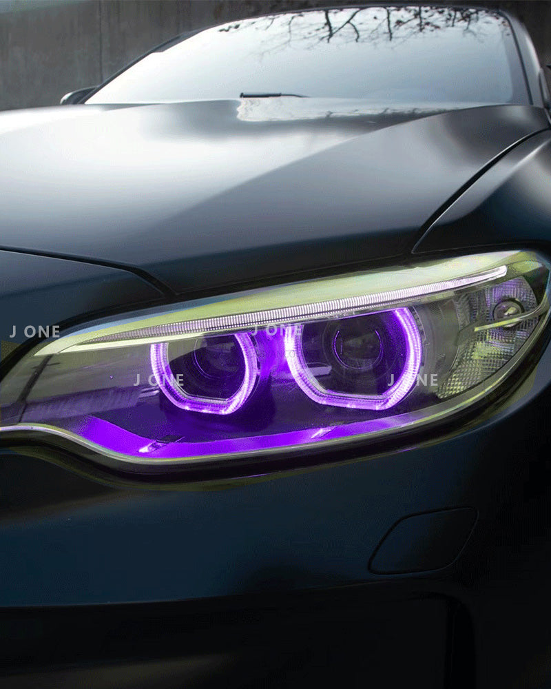 Motorsport Style RGB Tagfahrlichter – BMW 2er F22/F23 LCI & M2 F87 LCI (LED) – Mehrfarbig, App‑Steuerung via Bluetooth