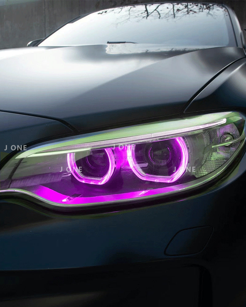 Motorsport Style RGB Tagfahrlichter – BMW 2er F22/F23 LCI & M2 F87 LCI (LED) – Mehrfarbig, App‑Steuerung via Bluetooth