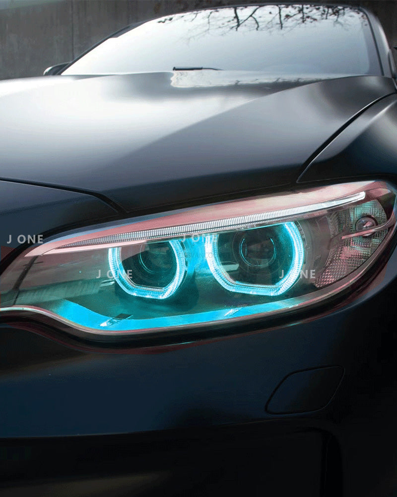 Motorsport Style RGB Tagfahrlichter – BMW 2er F22/F23 LCI & M2 F87 LCI (LED) – Mehrfarbig, App‑Steuerung via Bluetooth