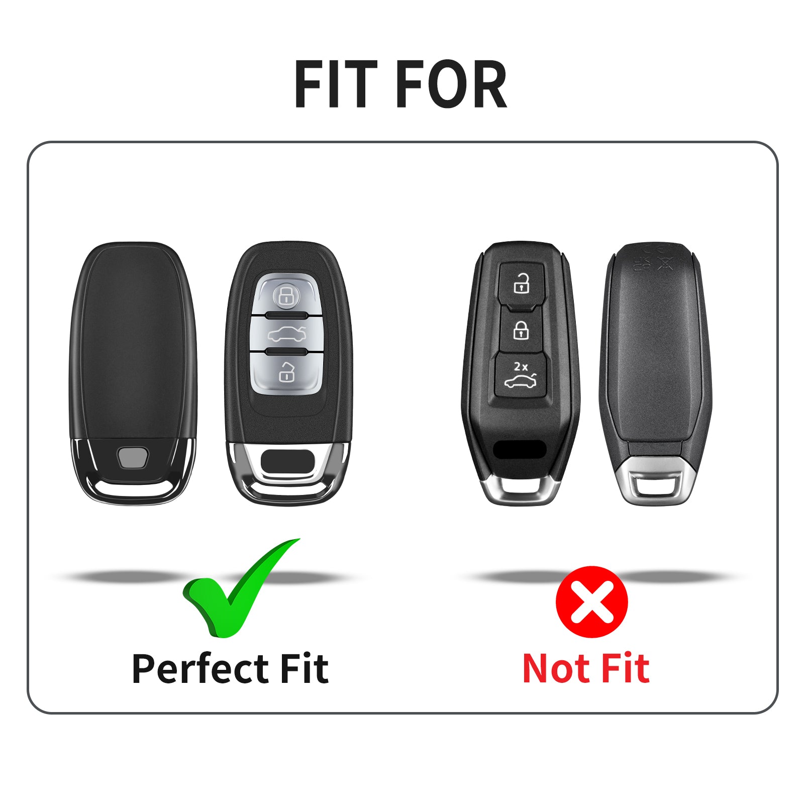 Autoschlüssel Hülle aus Carbon - passend für Audi A4, A5, A6, A7, S5