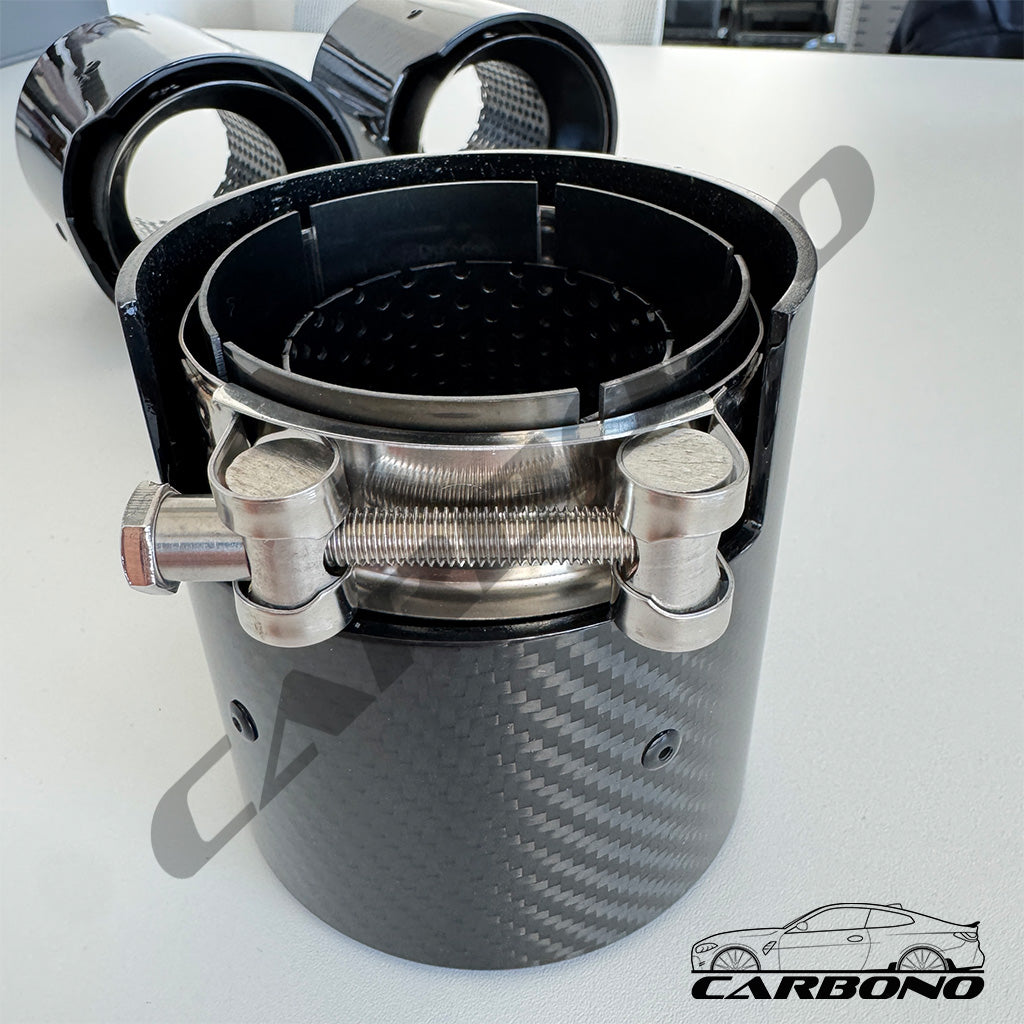 Auspuff Endrohrblenden Carbon - passend für BMW M2 M3 M4 (G87, G80, G81, G82, G83)