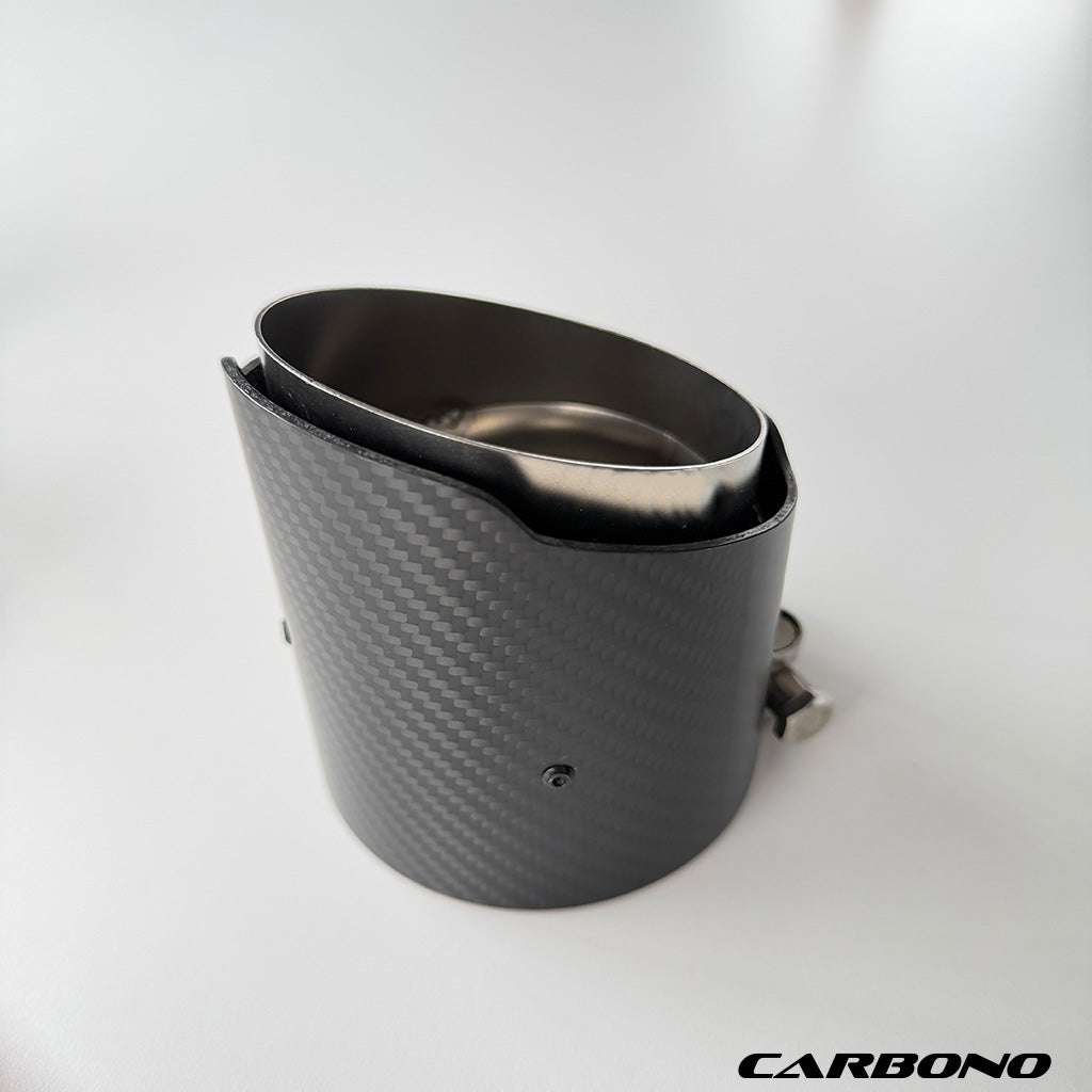 Auspuff Endrohrblenden matt Carbon Slant Cut Exhaust Tip - passend für BMW M2, M3, M4 (G87, G80, G81, G82, G83)