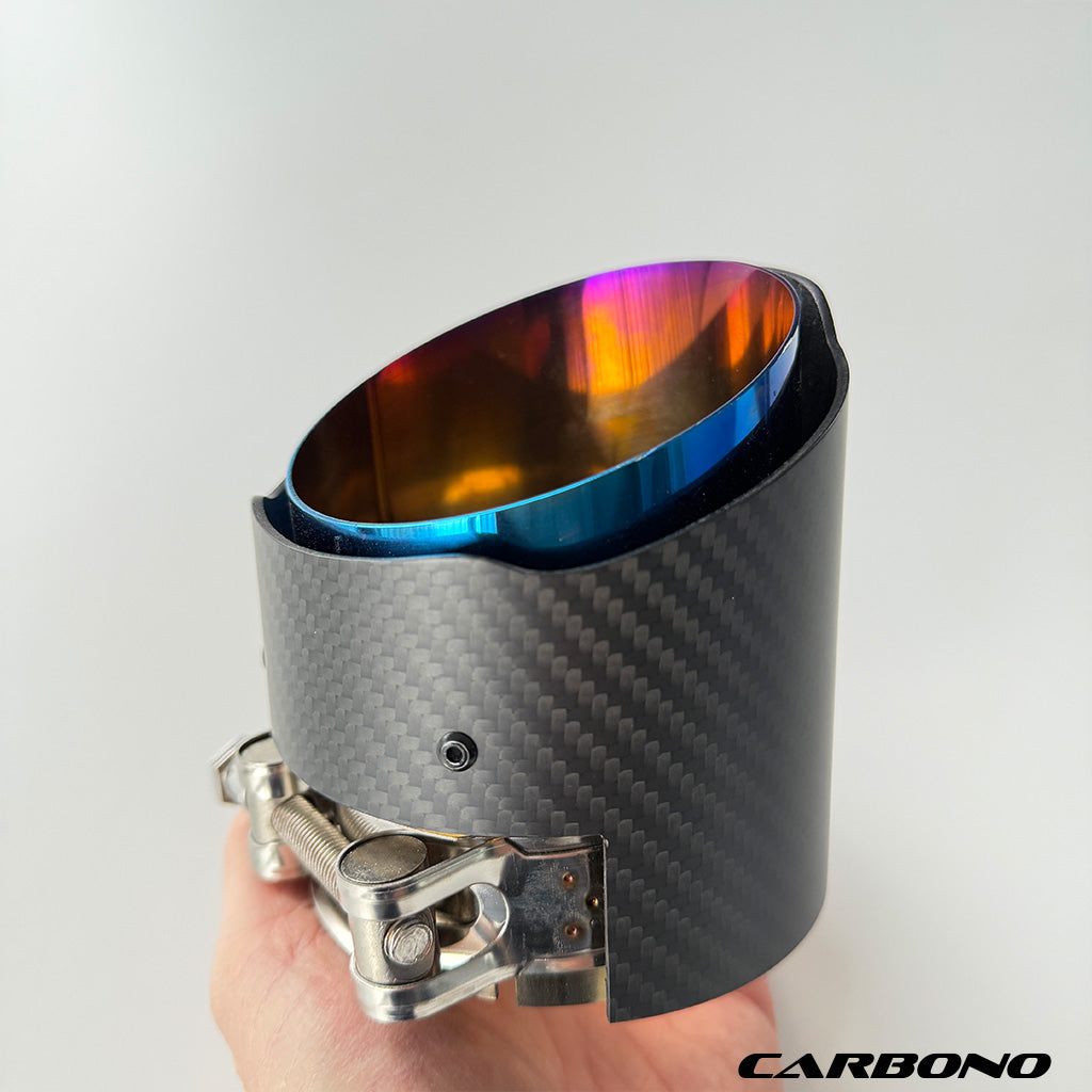 Auspuff Endrohrblenden matt Carbon Slant Cut Exhaust Tip - passend für BMW M2, M3, M4 (G87, G80, G81, G82, G83)