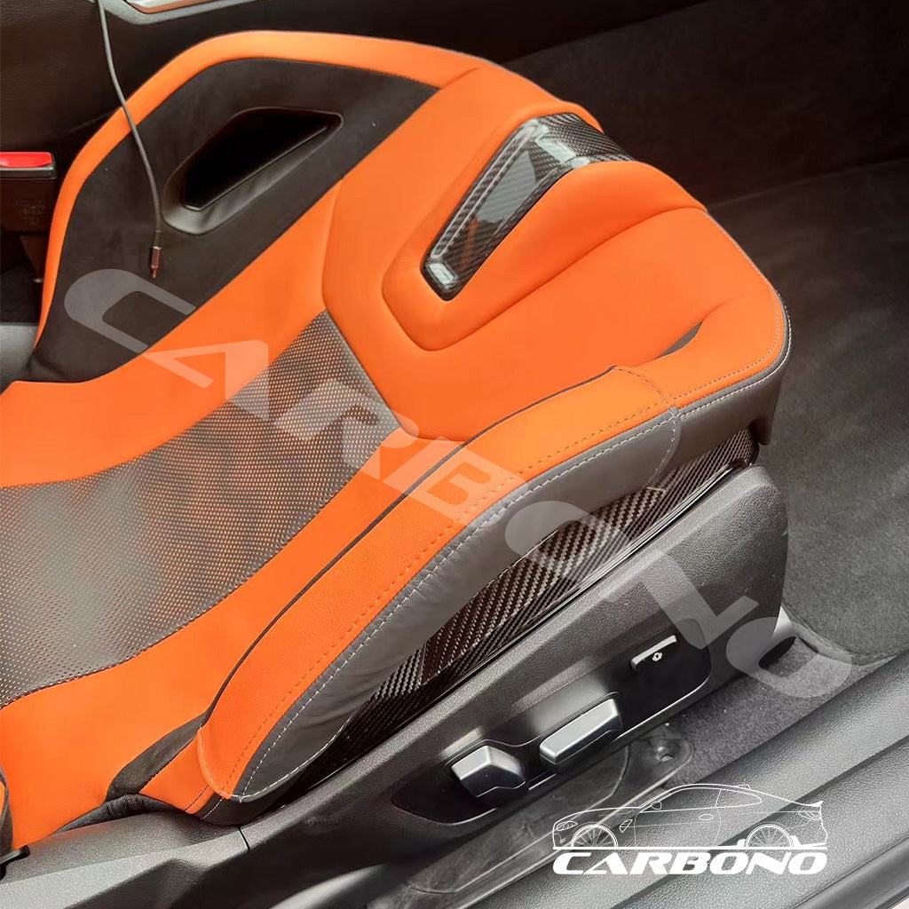 Carbono Lederschonbezug Beinbügel Sitzseitenwangen Carbonsitze - passend für BMW M2, M3, M4, M5, M8 (G87, G80, G81, G82, G83, G87, F90, F91, F92, F93)