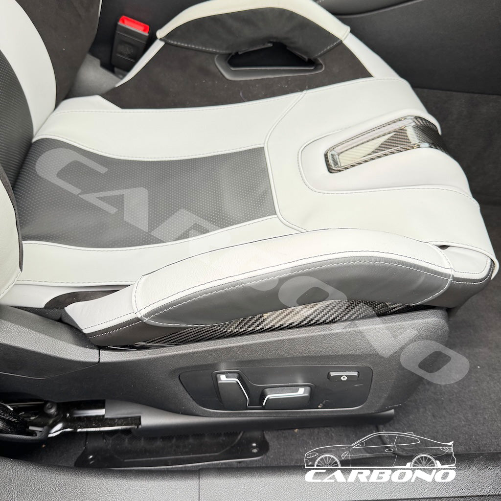 Carbono carbone sièges couverture en cuir jambe barre siège traversin latéral adapté pour BMW M2 G87 M3 G80 G81 M4 G82 G83