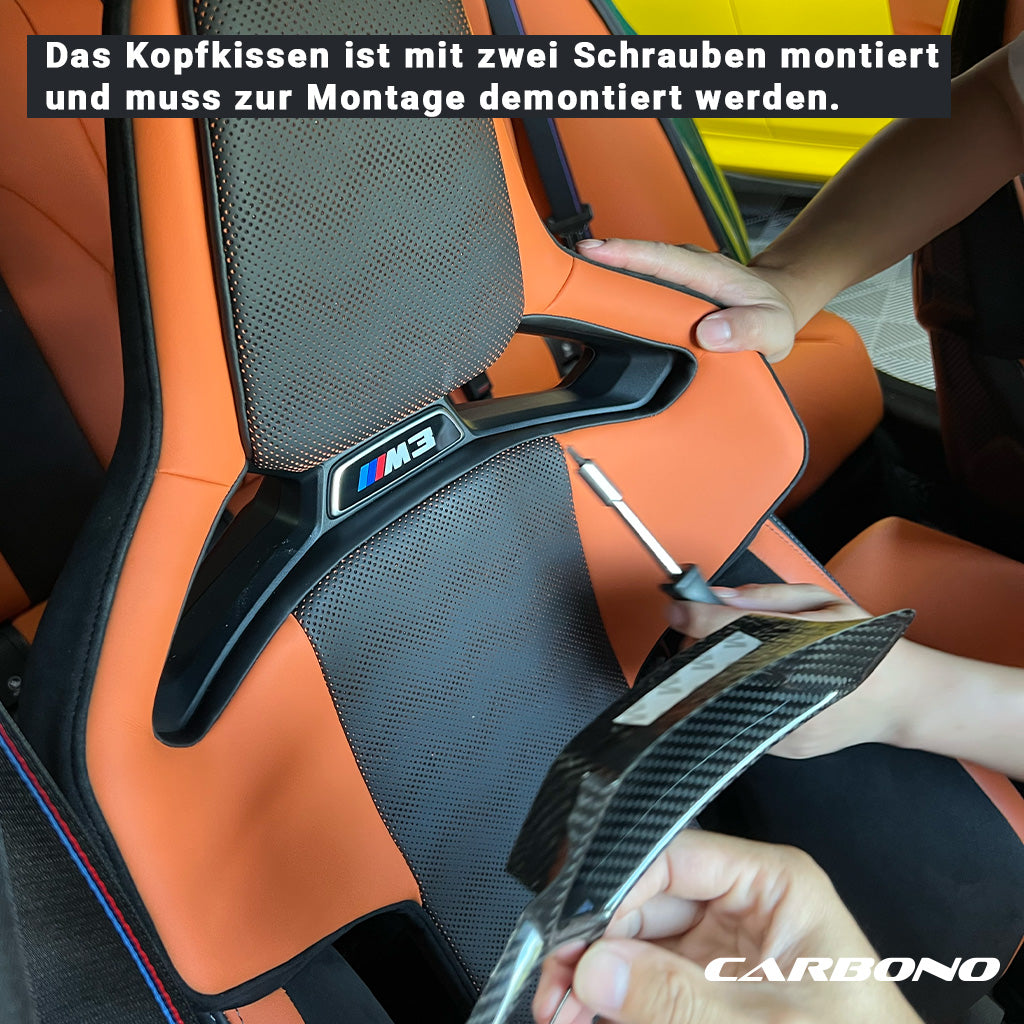 Carbonsitz Einfassung aus Dry Carbon - passend für BMW M2, M3, M4, M5 CS, M8 (G87, G80, G81, G82, G83, F90, F91, F92, F93)