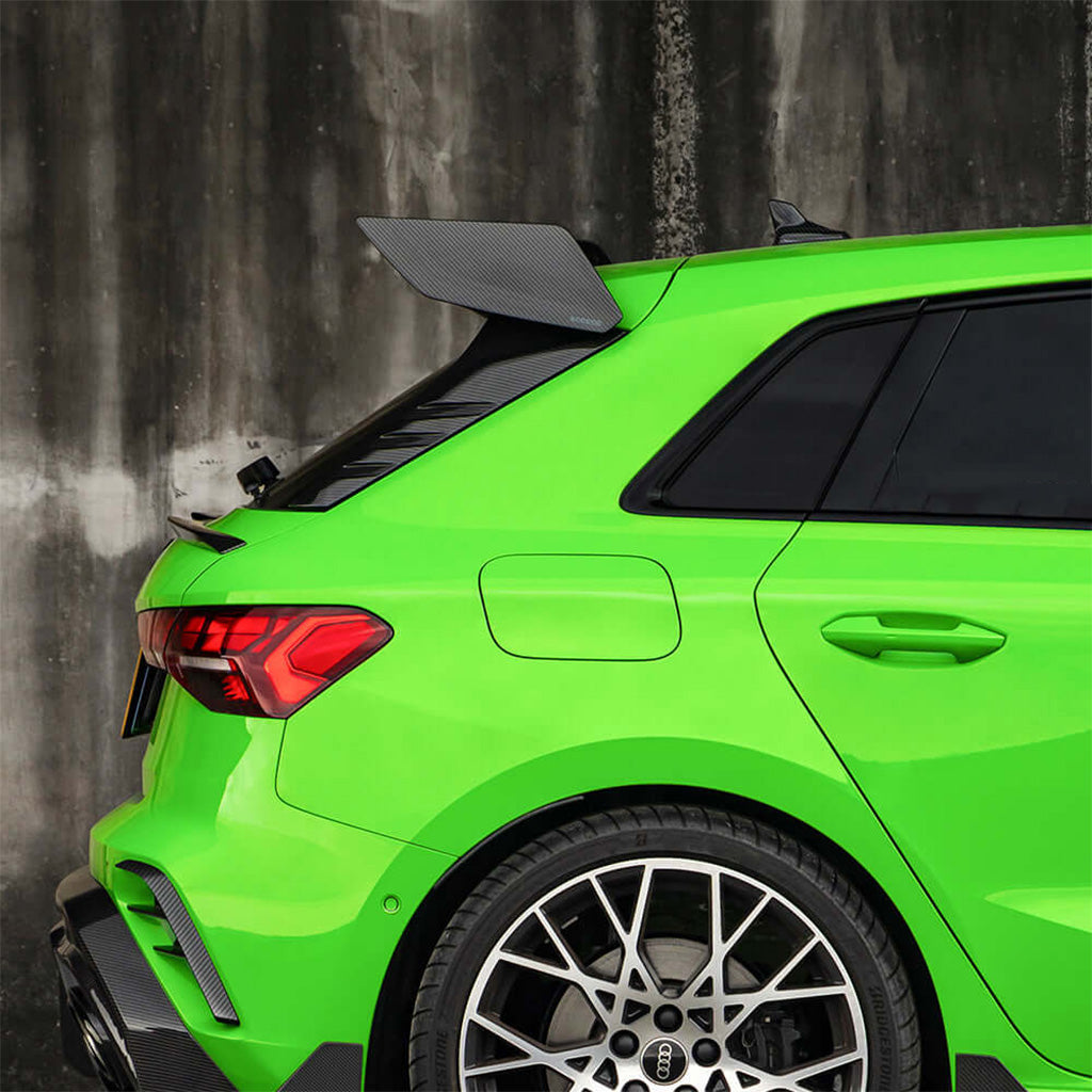 Dachkantenspoiler EVO-SQ-A aus Dry Carbon - passend für Audi A3, S3, RS3 8Y