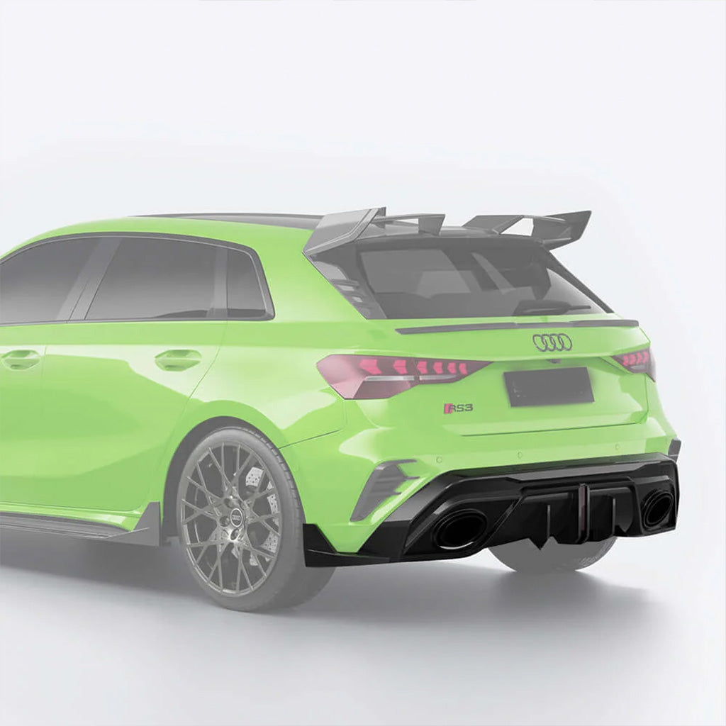 Diffusor EVO-SQ-A 4-teilig aus Dry Carbon - passend für Audi RS3 8Y