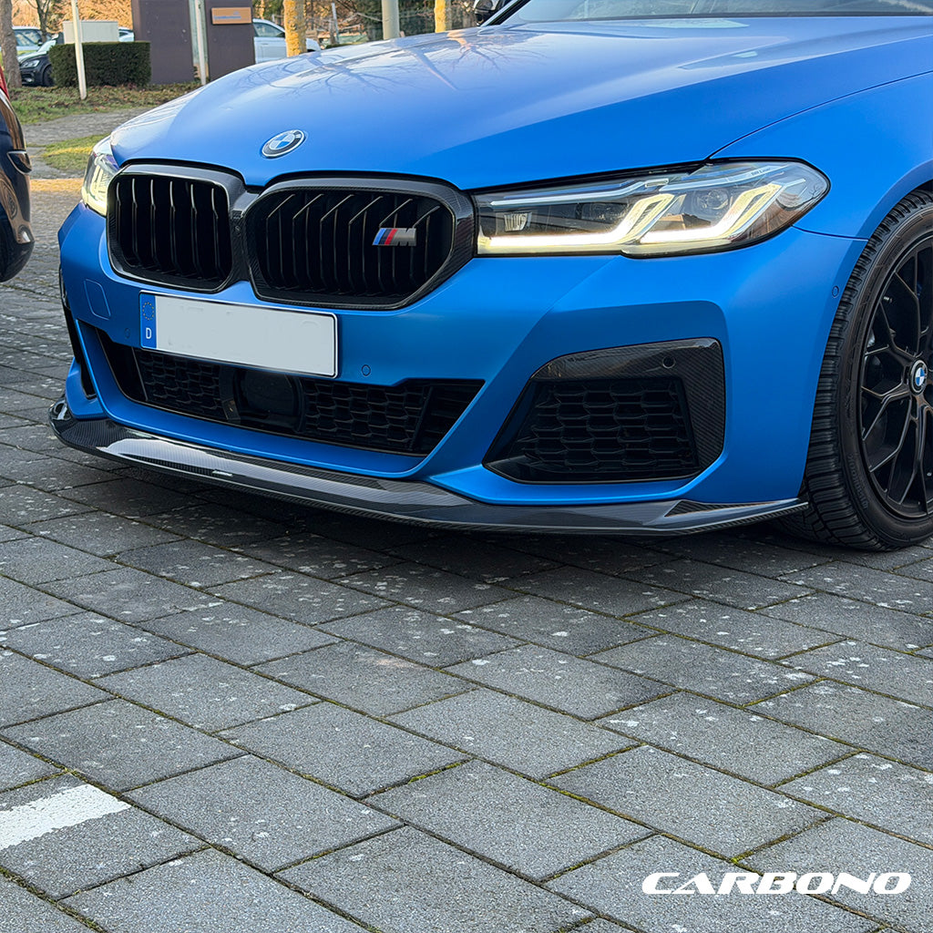 Frontlippe EVO-KB aus Dry Carbon - passend für BMW 5er LCI mit M-Paket ab Bj. 2020 (G30, G31)