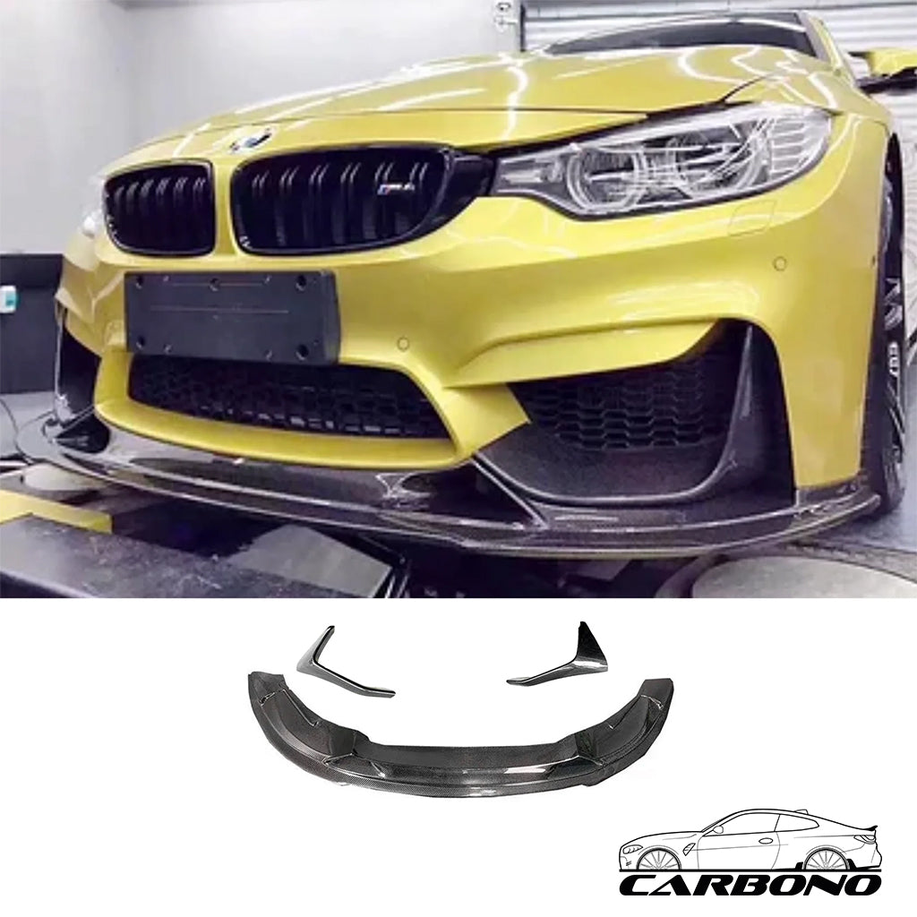 Frontlippe Spoiler Schwert RZ Style inkl. Seitensplitter Aufsätze Carbon - BMW M3 F80 M4 F82 F83