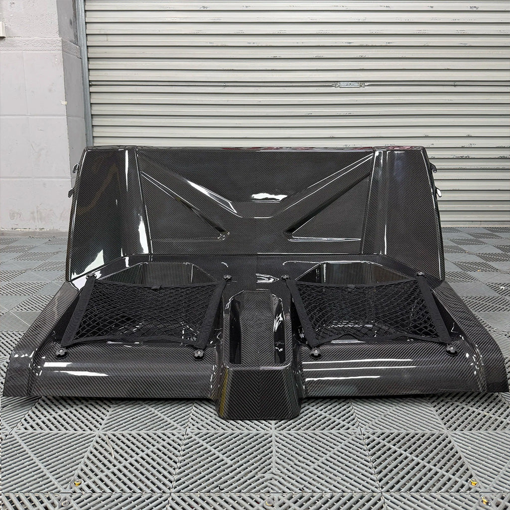 Rücksitzbank Austausch aus Dry Carbon inkl. Helmnetze - passend für BMW M4 G82