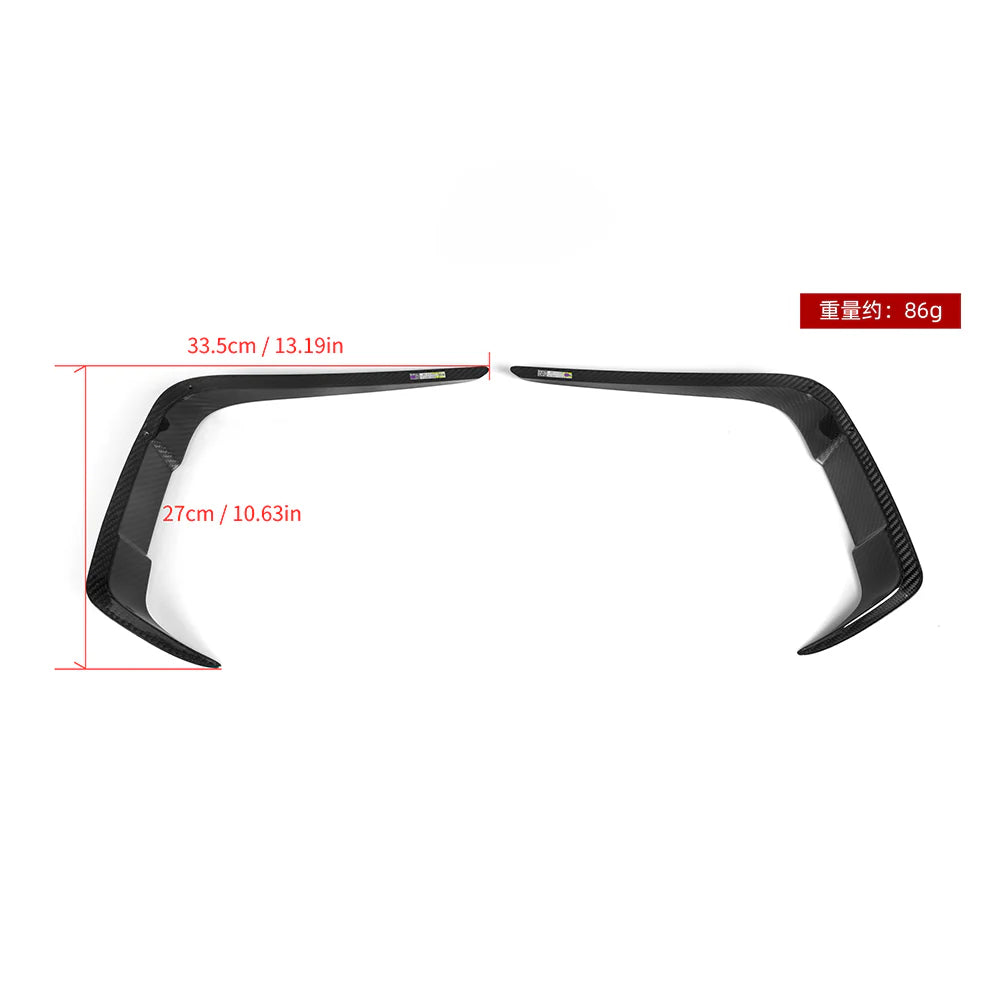 Eckaufsätze Front Sooqoo aus Dry Carbon - passend für BMW M2 F87