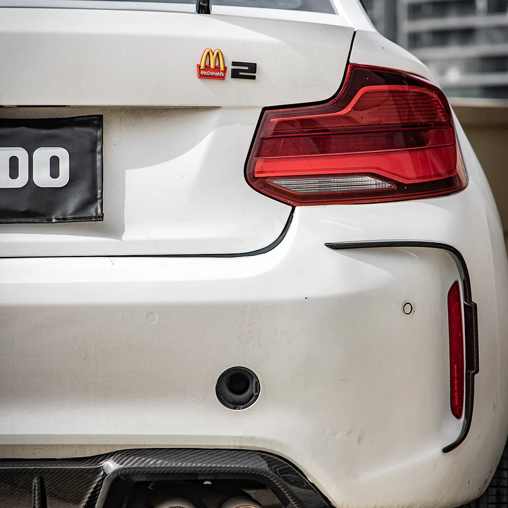 Eckaufsätze Heck Sooqoo aus Dry Carbon - passend für BMW M2 F87