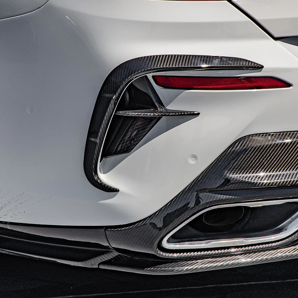 Heckaufsätze 4-teilig Sooqoo aus Dry Carbon. - passend für BMW 8er G14, G15, G16