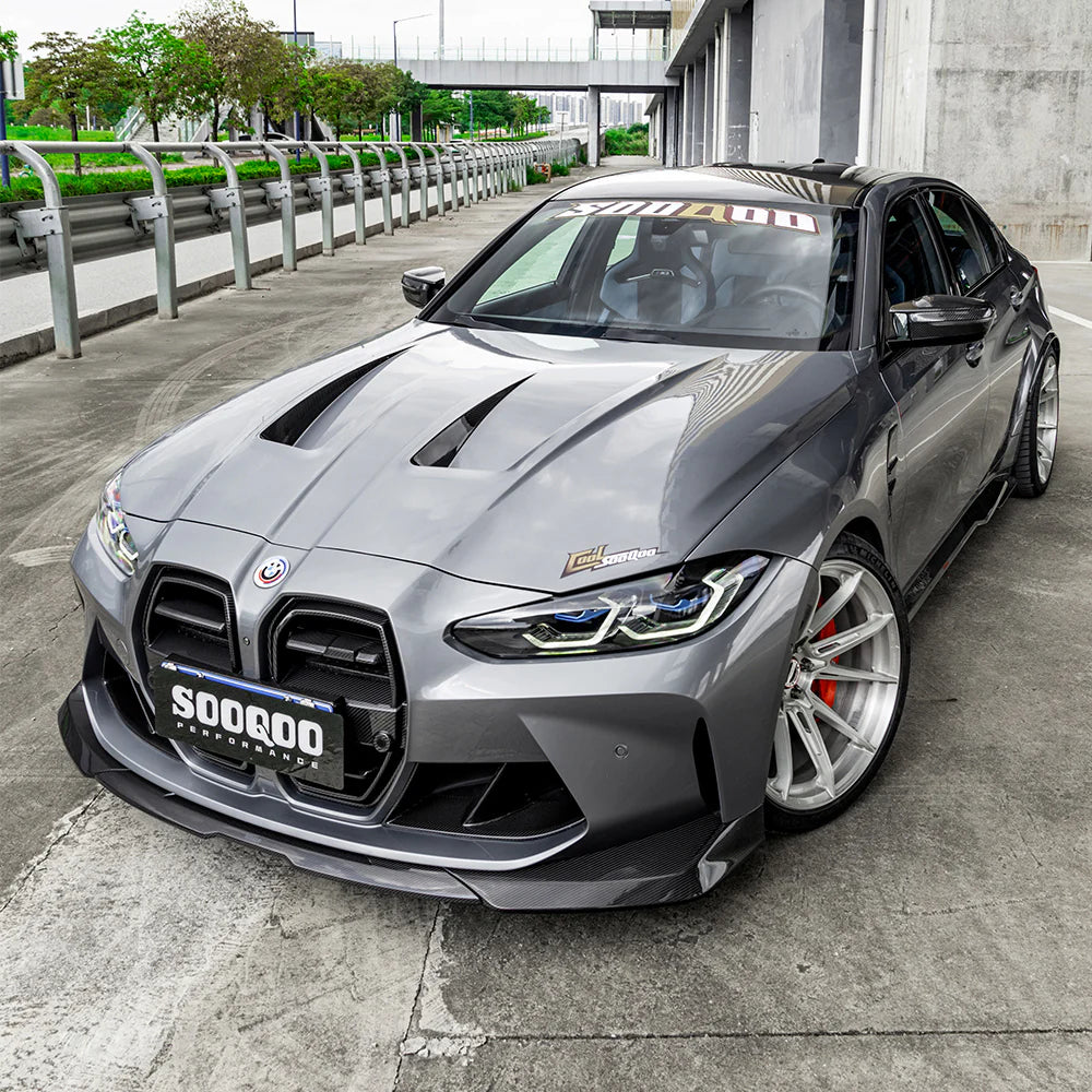 SOOQOO Type-B Frontlippe aus Dry Carbon – BMW M3 G80 / G81, M4 G82 / G83