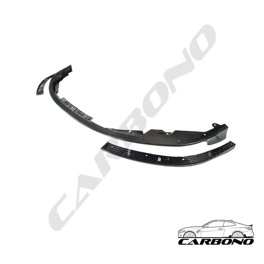 Frontlippe Spoiler Schwert CB EVO-V3 inkl. Seitensplitter Aufsätze Dry Carbon - passend für BMW M3, M4 (G80, G81, G82 G83)
