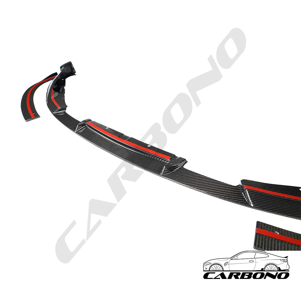 Frontlippe Spoiler Schwert CB EVO-V3 inkl. Seitensplitter Aufsätze Dry Carbon - passend für BMW M3, M4 (G80, G81, G82 G83)