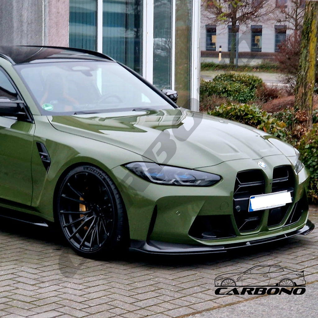 Frontlippe Spoiler Schwert CB EVO-V3 inkl. Seitensplitter Aufsätze Dry Carbon - passend für BMW M3, M4 (G80, G81, G82 G83)