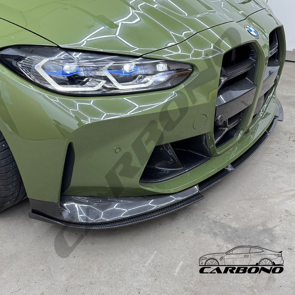 Frontlippe Spoiler Schwert CB EVO-V3 inkl. Seitensplitter Aufsätze Dry Carbon - passend für BMW M3, M4 (G80, G81, G82 G83)