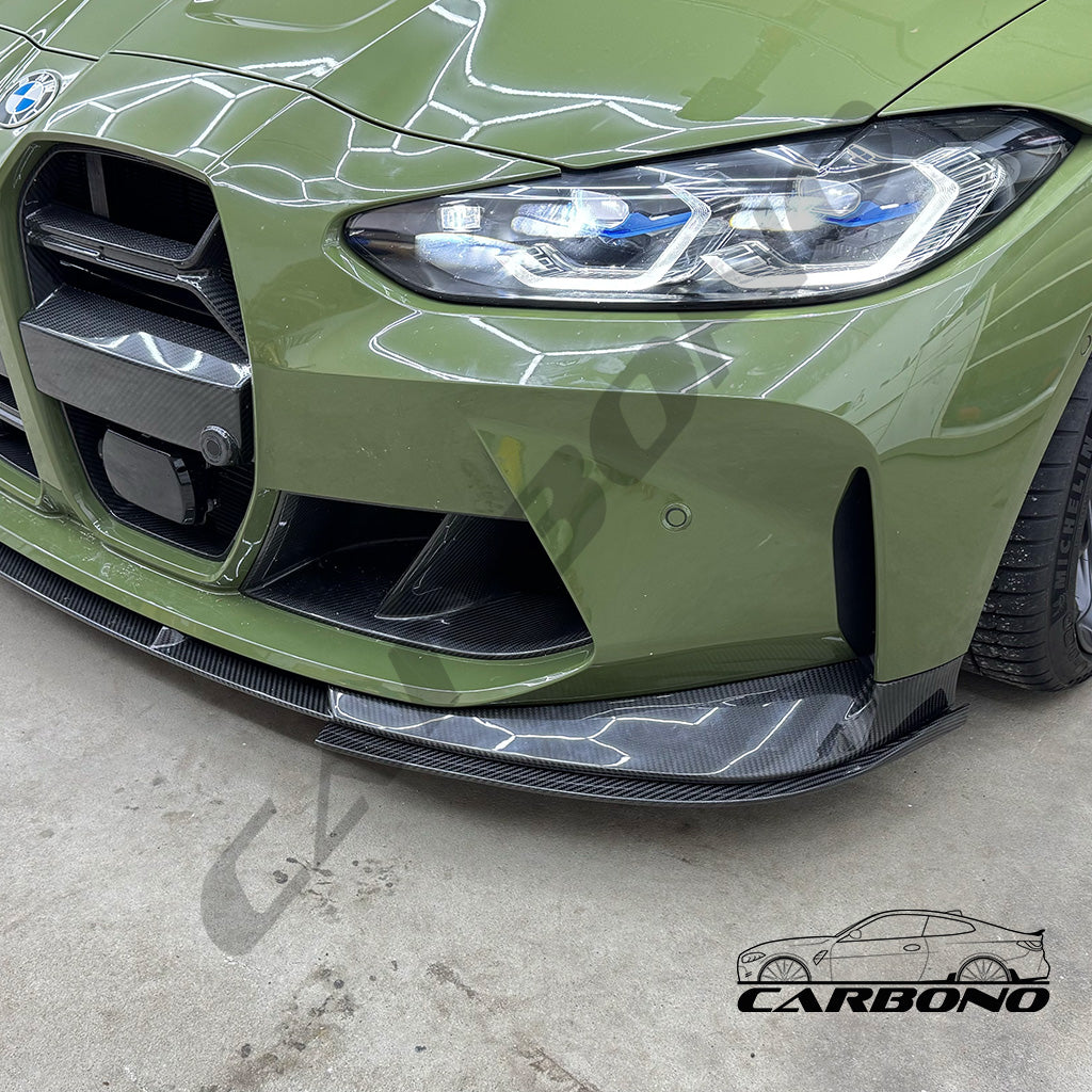 Frontlippe Spoiler Schwert CB EVO-V3 inkl. Seitensplitter Aufsätze Dry Carbon - passend für BMW M3, M4 (G80, G81, G82 G83)