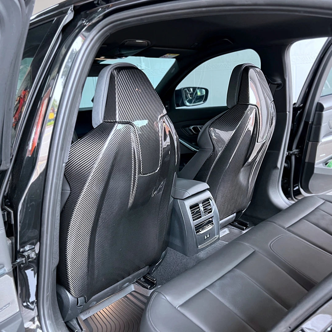 Rücksitz Cover Set 4 teilig Dry Carbon - passend für BMW M3 G80 G81 M4 G82 G83 F91 F92 F93 F97 F98 G42