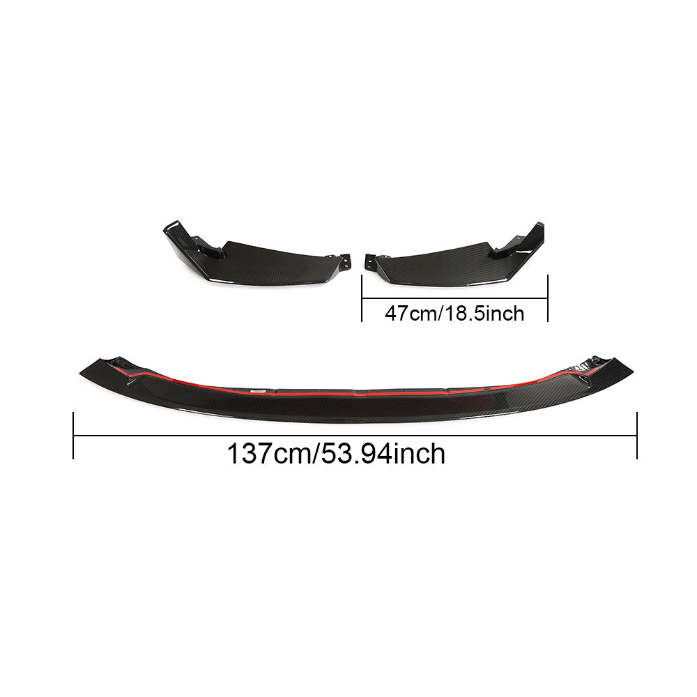 Dry Carbon Frontlippe Spoiler Schwert V Style 3 teilig passend für BMW M3 G80 G81 M4 G82 G83
