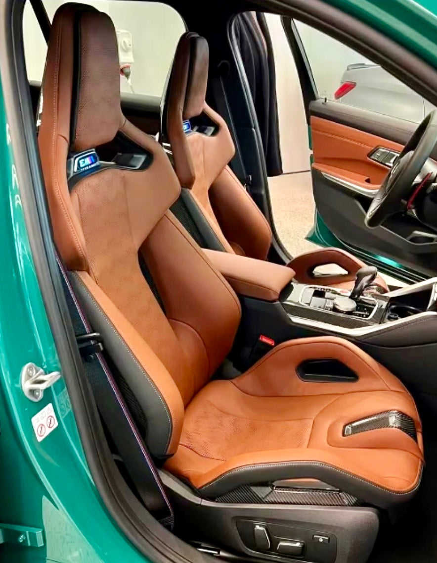 Carbono Carbonsitze Lederschonbezug Rückenlehne passend für BMW M2 G87 M3 G80 G81 M4 G82 G83