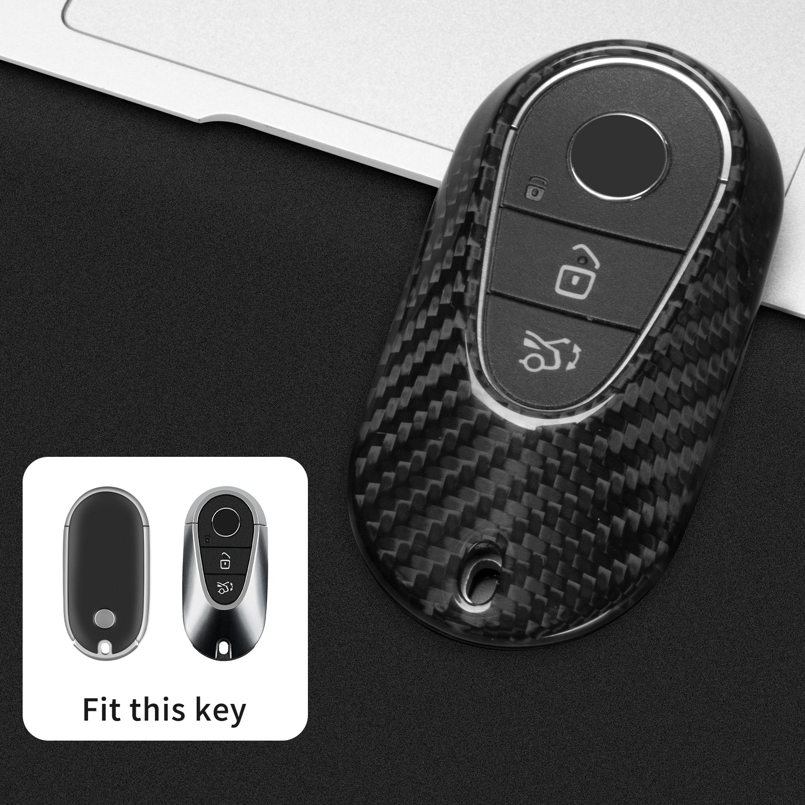 Autoschlüssel Hülle aus Carbon - passend für Mercedes-Benz C-, S-Klasse