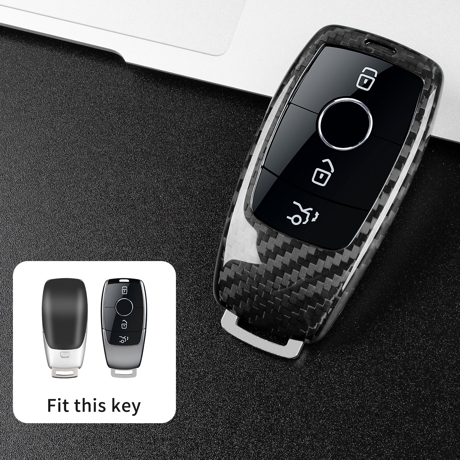 Autoschlüssel Hülle aus Carbon - passend für Mercedes Benz CLS-, CLA-, A-, B-, C-, S-Klasse