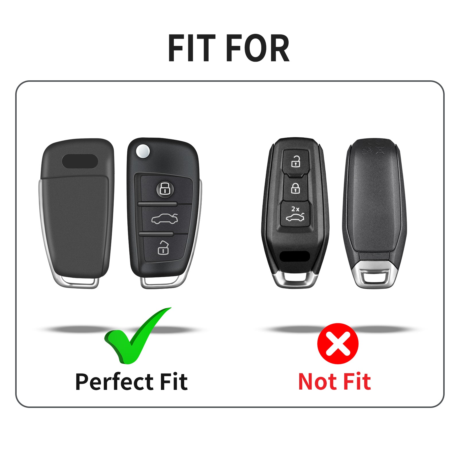 Autoschlüssel Hülle aus Carbon - passend für Audi Klappschlüssel (A3, Q3, TT)