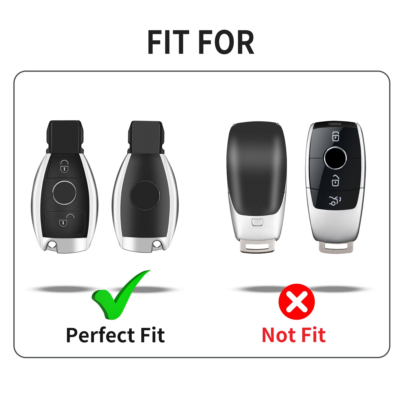 Autoschlüssel Hülle aus Carbon - passend für Mercedes-Benz A-, B-, C-, E-, S-Klasse, CLA, CLS, Bj. 2011-2019