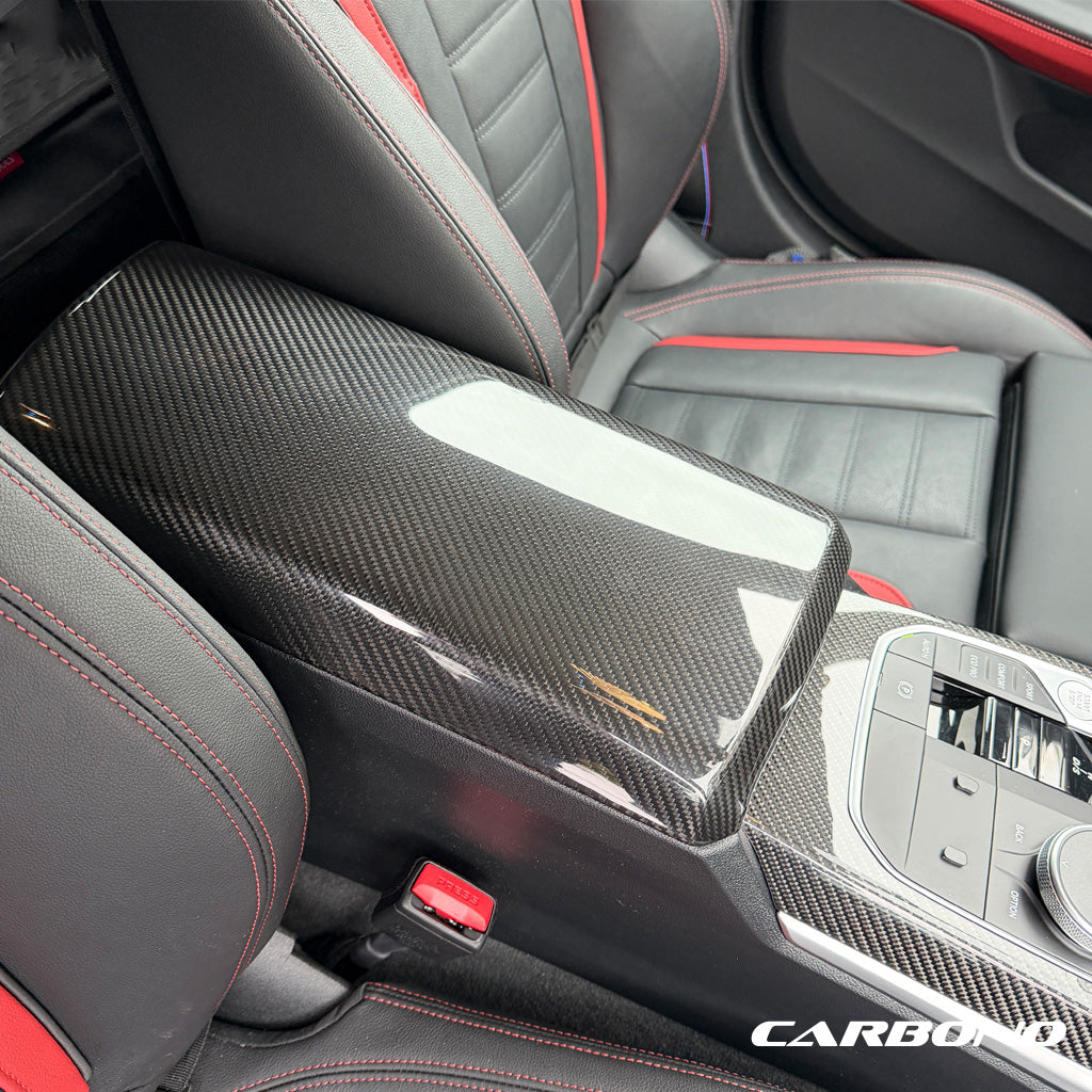 Armauflage aus Dry Carbon - passend für BMW M2 G87, 2er G42, M3 (G80, G81) 3er (G20, G21), M4 (G82, G83), 4er (G22, G23, G26)