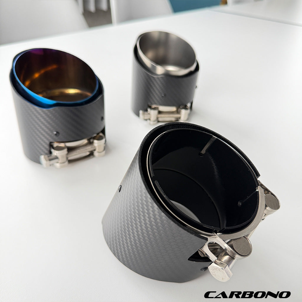 Auspuff Endrohrblenden matt Carbon Slant Cut Exhaust Tip - passend für BMW M2, M3, M4 (G87, G80, G81, G82, G83)