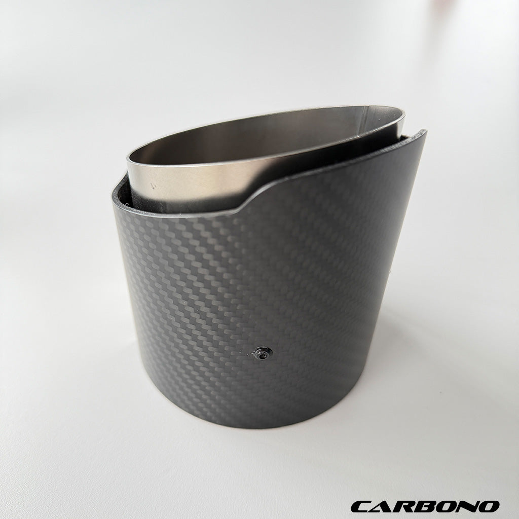 Auspuff Endrohrblenden matt Carbon Slant Cut Exhaust Tip - passend für BMW M2, M3, M4 (G87, G80, G81, G82, G83)