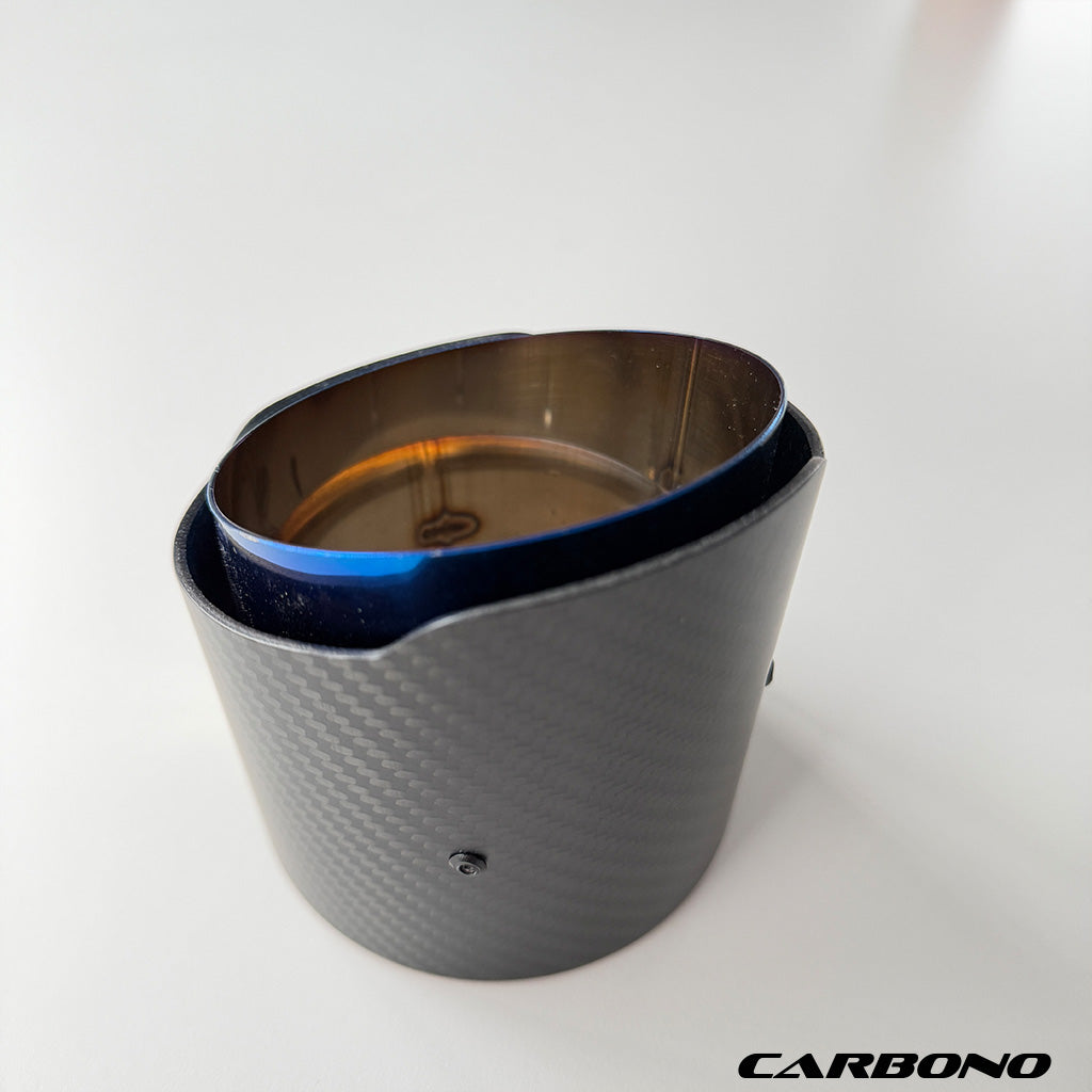 Auspuff Endrohrblenden matt Carbon Slant Cut Exhaust Tip - passend für BMW M2, M3, M4 (G87, G80, G81, G82, G83)