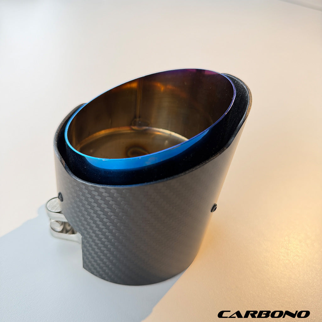 Auspuff Endrohrblenden matt Carbon Slant Cut Exhaust Tip - passend für BMW M2, M3, M4 (G87, G80, G81, G82, G83)