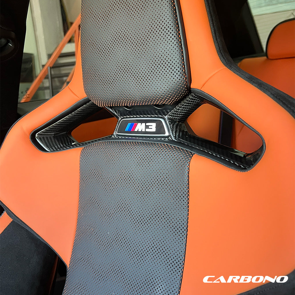 Carbonsitz Einfassung aus Dry Carbon - passend für BMW M2, M3, M4, M5 CS, M8 (G87, G80, G81, G82, G83, F90, F91, F92, F93)
