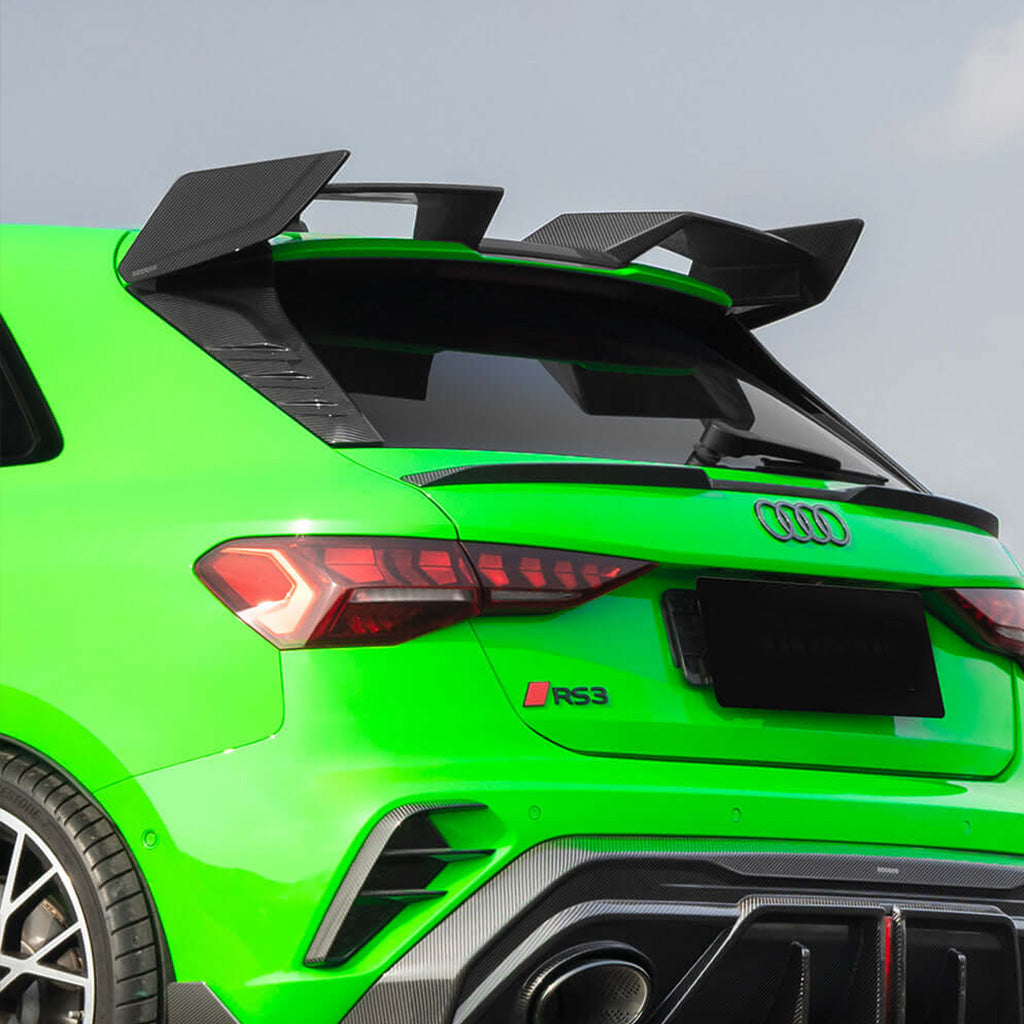 Dachkantenspoiler EVO-SQ-A aus Dry Carbon - passend für Audi A3, S3, RS3 8Y