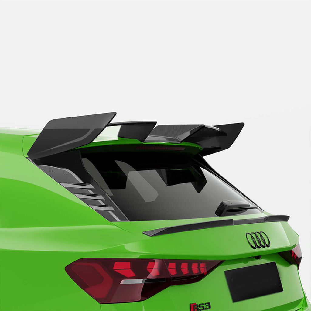 Dachkantenspoiler EVO-SQ-A aus Dry Carbon - passend für Audi A3, S3, RS3 8Y