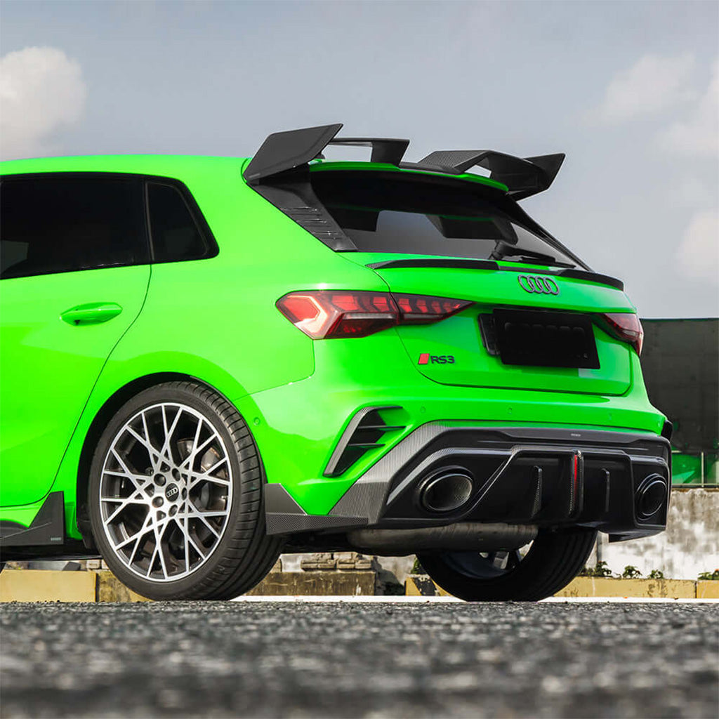 Diffusor EVO-SQ-A 4-teilig aus Dry Carbon - passend für Audi RS3 8Y