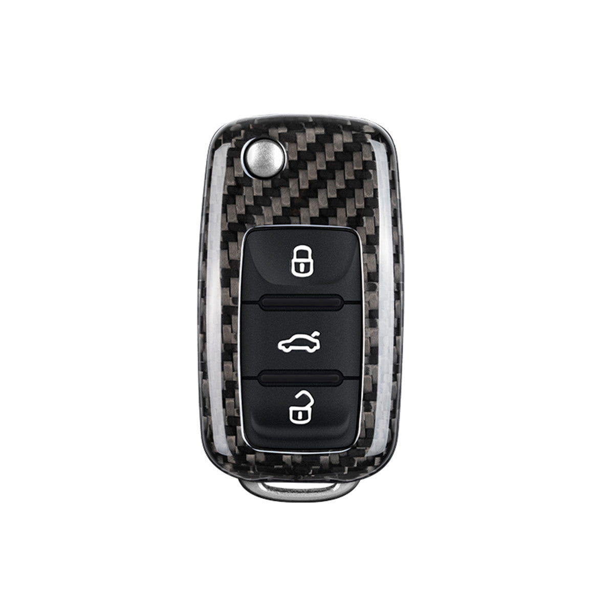 Autoschlüssel Hülle aus Carbon - passend für Volkswagen Klappschlüssel mit Smart-Start