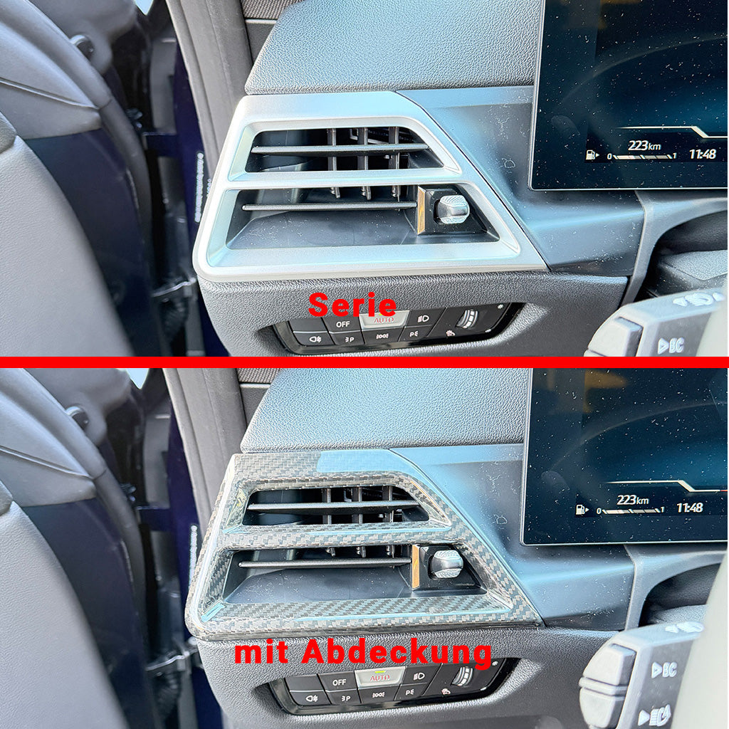 Lüftungsumrandung Dry Carbon - passend für BMW 2er, 3er, 4er, M2, M3, M4 ab Bj. 06/24 LCI2 mit ID 8.5(G42, G87, G20, G21, G22, G23, G26, G80, G81, G82, G83)