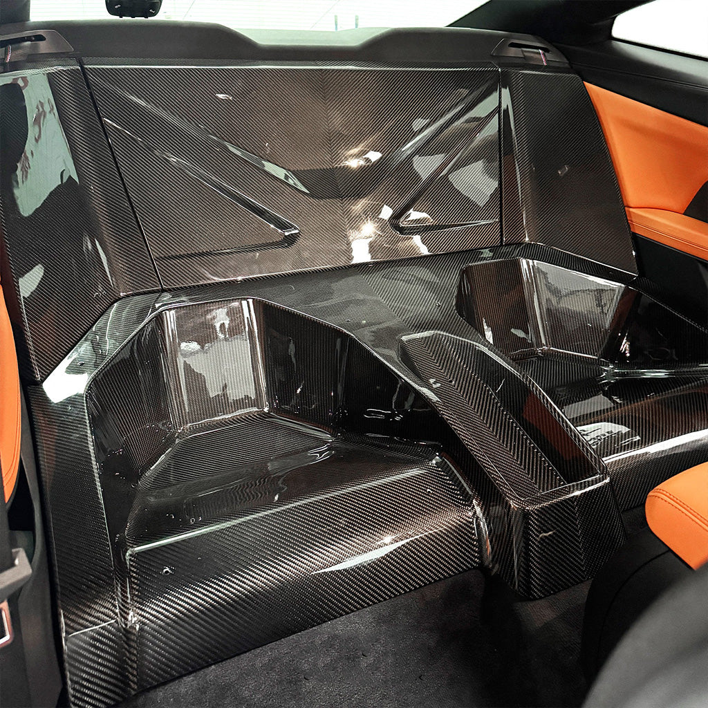 Rücksitzbank Austausch aus Dry Carbon inkl. Helmnetze - passend für BMW M4 G82