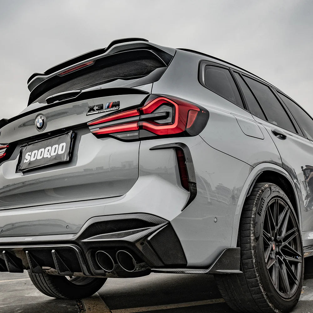 Heckaufsätze Sooqoo aus Dry Carbon - passend für BmW X3M F97 LCI