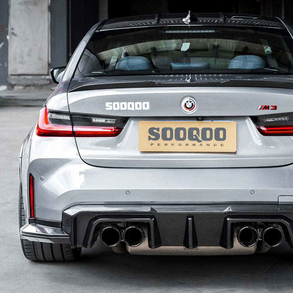 SOOQOO Type-B Heckdiffusor Set inkl. Rear Splitter – Dry Carbon – BMW M3 G80 / G81, M4 G82 / G83