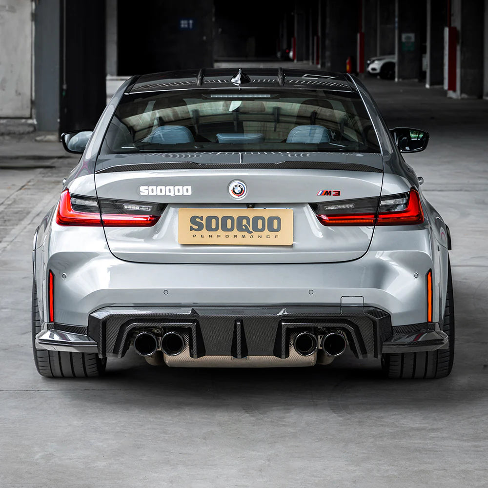 SOOQOO Type-B Heckdiffusor Set inkl. Rear Splitter – Dry Carbon – BMW M3 G80 / G81, M4 G82 / G83