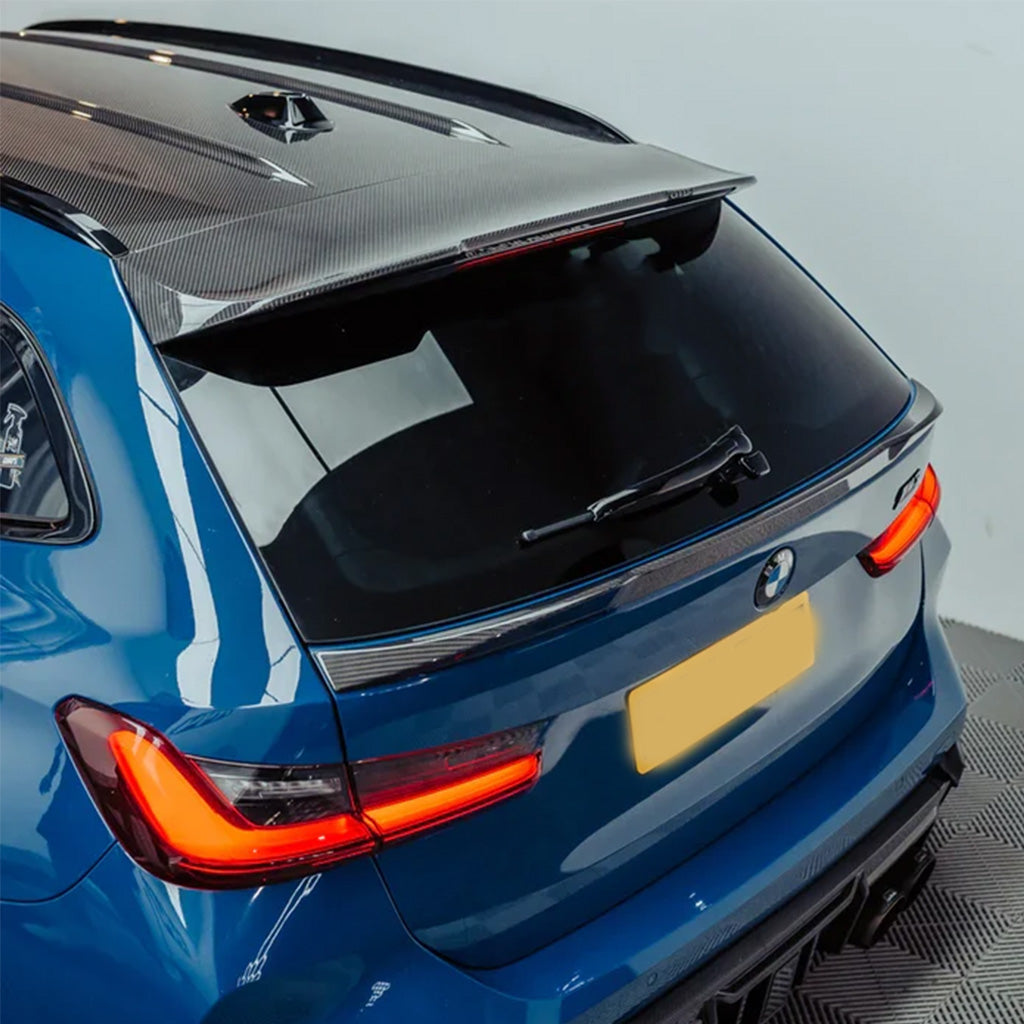 Dachkantenspoiler EVO-SQ-C aus Dry Carbon - passend für BMW M3 G81, 3er Touring G21