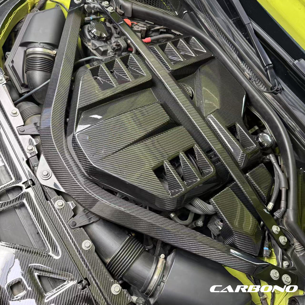 Domstrebe 2-teilig aus Dry Carbon - passend für BMW M3, M4, M2 (G80, G81, G82, G83, G87)